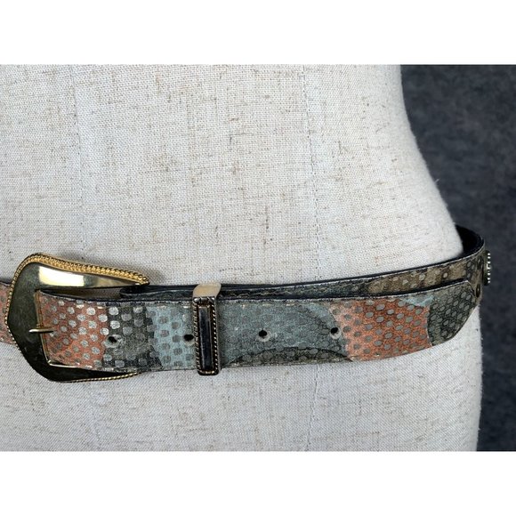 Vintage Elite Womens Belt Large Metallic Medallion Gold Buckle‎ Retro 80s 90s main image 8